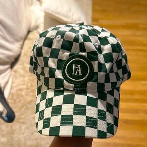 Fore All Green and White Checkered Women’s Golf Cap